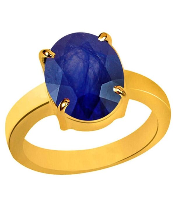 AAA+ QUALITY NATURAL BLUE SAPPHIRE (NEELAM) OVAL SHAPE ASTROLOGY USE ADJUSTABLE RING.