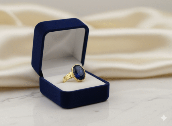 AAA+ QUALITY NATURAL BLUE SAPPHIRE (NEELAM) OVAL SHAPE ASTROLOGY USE ADJUSTABLE RING.