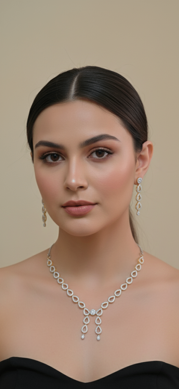 Top Quality Artificial american diamond attractive neckless set