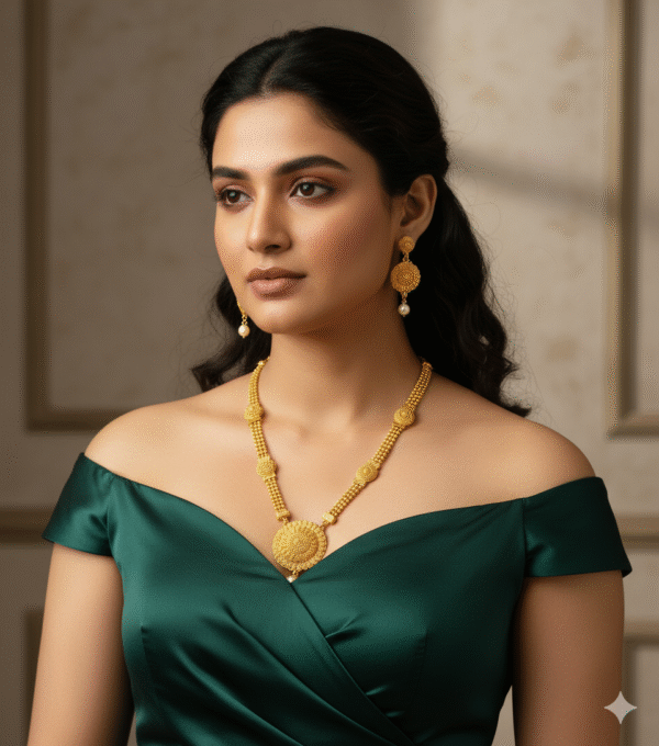 artificial gold-plated necklace set featuring a traditional design