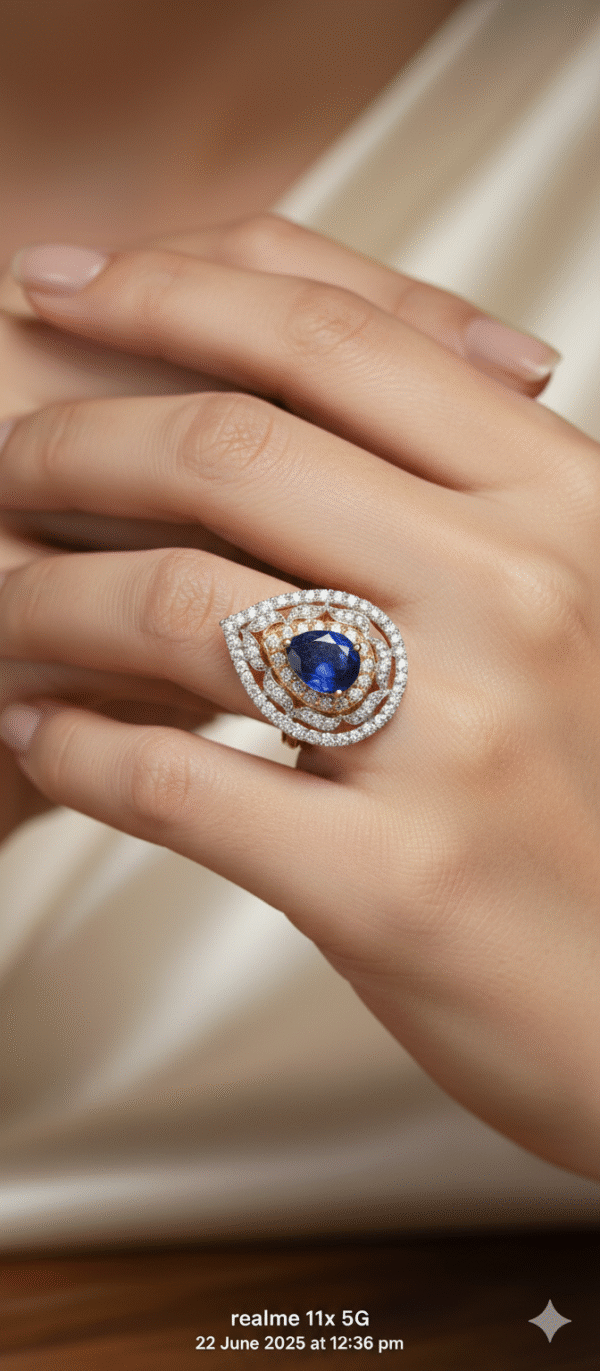 Artificial & Attractive Blue Stone Designer Ring