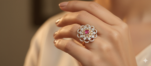 Artificial & Attractive red Stone Designer Ring