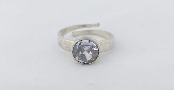 FREE FREE FREE FREE Natural american diamond (zircon) silver plated adjustable ring