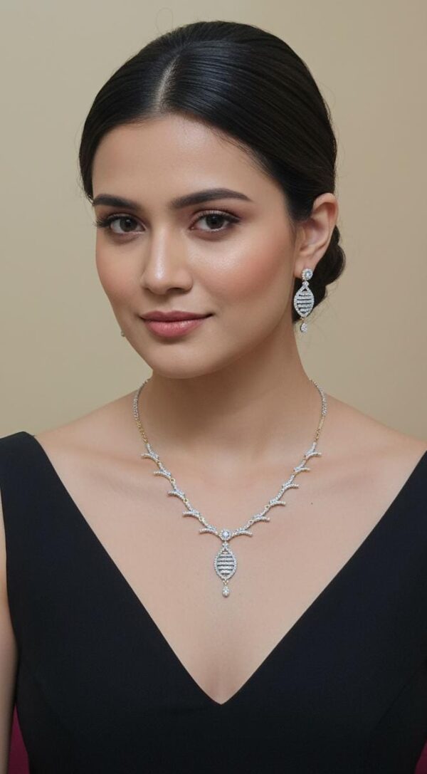 Artificial & Attractive American Diamond Designer Necklace Set
