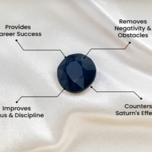 Alternative view of Natural And Certified top quality blue sapphire (neelam) oval stone
