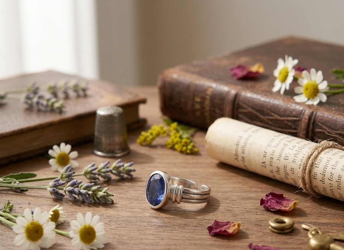 Natural and certified blue sapphire (neelam) 92.5 pure silver adjustable ring