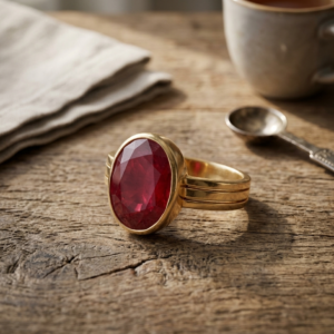 Natural and certified top quality 4.25 to 7.25ct Ruby (manik) panchdhatu adjustable ring
