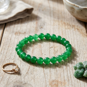 Alternative view of Natural and top quality green aventurine beads bracelet.