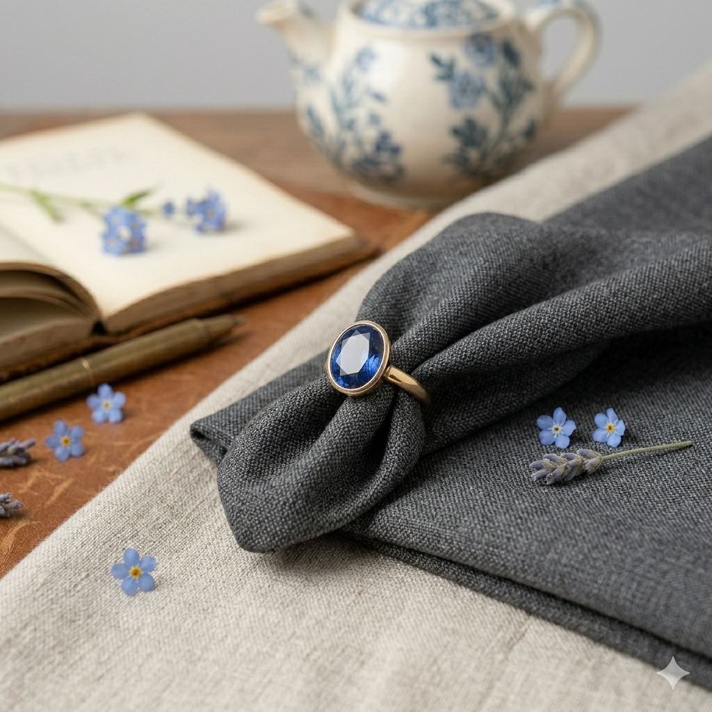Natural and certified blue sapphire (neelam) pandhdhatu adjustable ring - Image 4