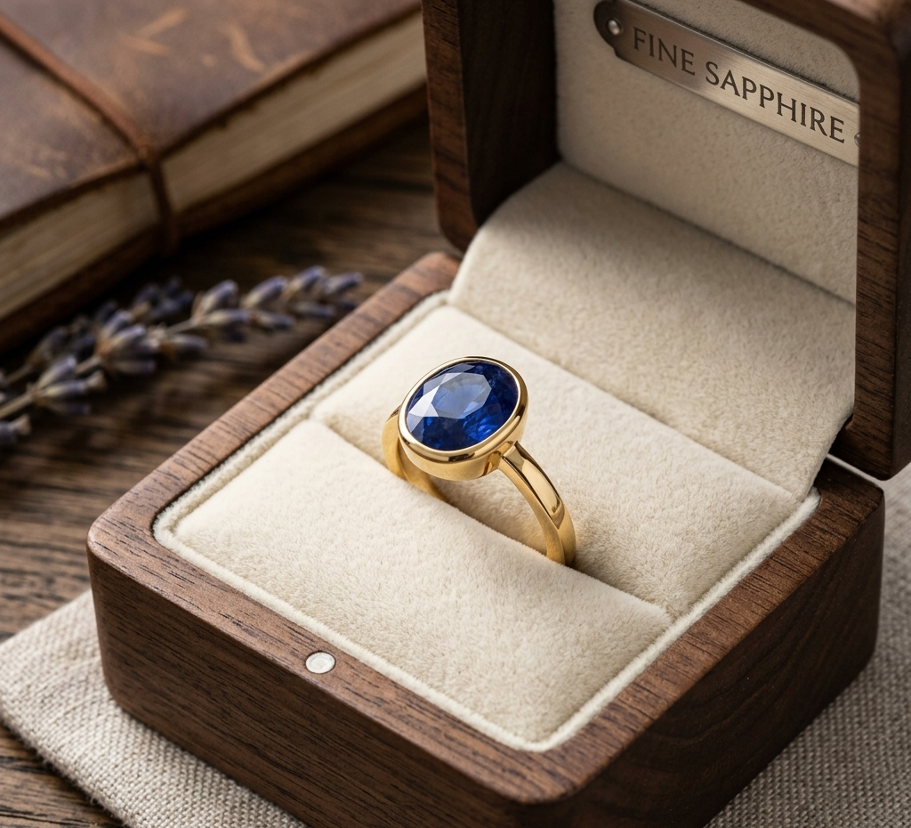 Natural and certified blue sapphire (neelam) pandhdhatu adjustable ring - Image 2