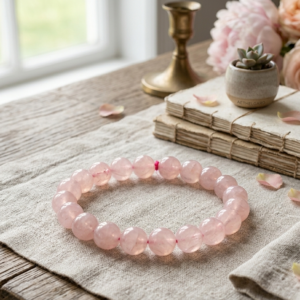 Natural and top quality rose quartz beads bracelet