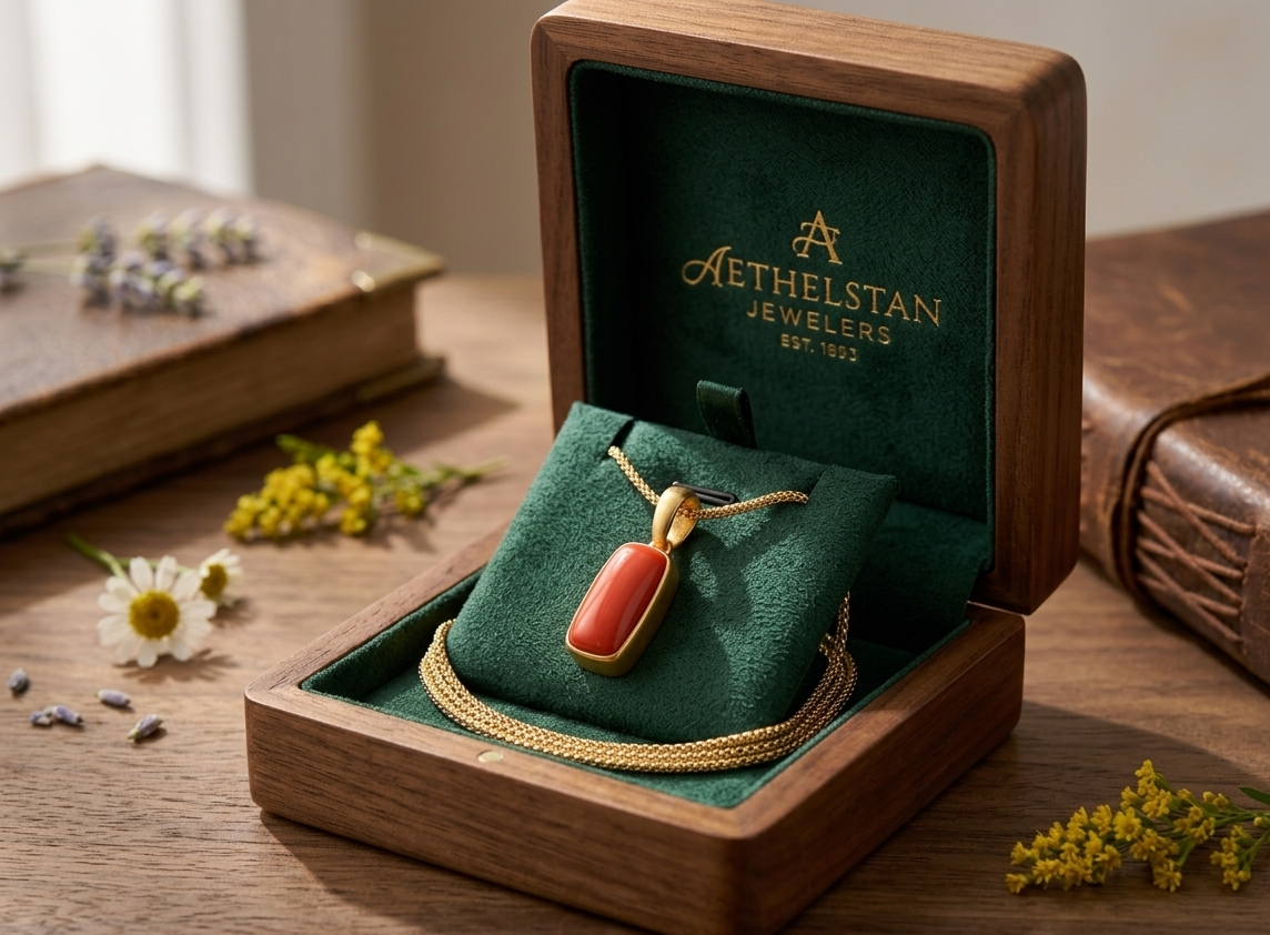 Natural and certified top quality coral(moonga) stone panchdhatu pendent - Image 4