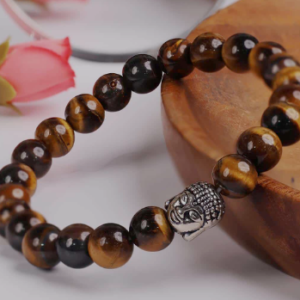 Natural top quality tiger eye beads with buddha bracelet