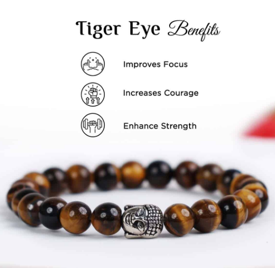 Natural top quality tiger eye beads with buddha bracelet - Image 3