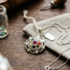 Natural and top quality stones navratan 92.5 pure silver pendent