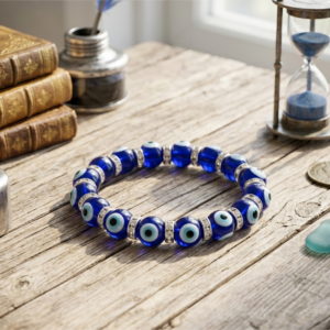 Natural and good quality evil eye stone beads bracelet.