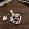 Natural and top quality stone navratan 92.5 pure silver pendent