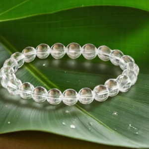 Alternative view of Natural good quality clear sphatik crystal beads bracelet