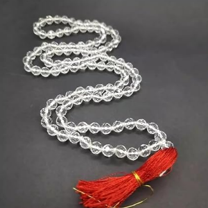 Natural good quality sphatik clear diamond cut crystal 8mm mala 54 beads