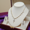 zircon gold plated fancy and attractive neckless set with maching earrings