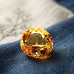 Natural and certified citrine oval stone