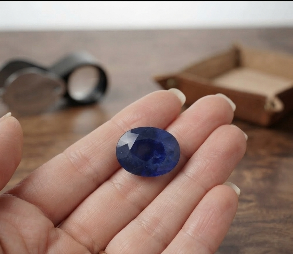 Natural and certified blue sapphire (neelam) stone - Image 5