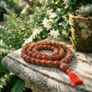 Alternative view of Natural and certifed 7 mukhi 108 beads rudraksha mala