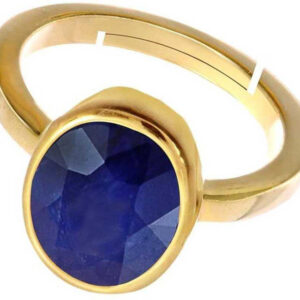 Alternative view of Natural and certified 6.25 ratti blue sapphire (neelam) panchdhatu adjutable ring