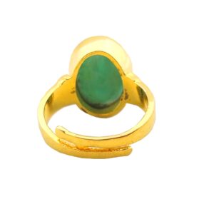 Alternative view of Natural and certified emerald (panna) panchdhatu adjustable ring