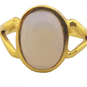 Natural and good quality white opal panchdhatu adjustable ring