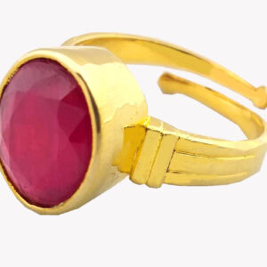 Alternative view of Natural and certified manik ( ruby ) panchdhatu adjutable ring
