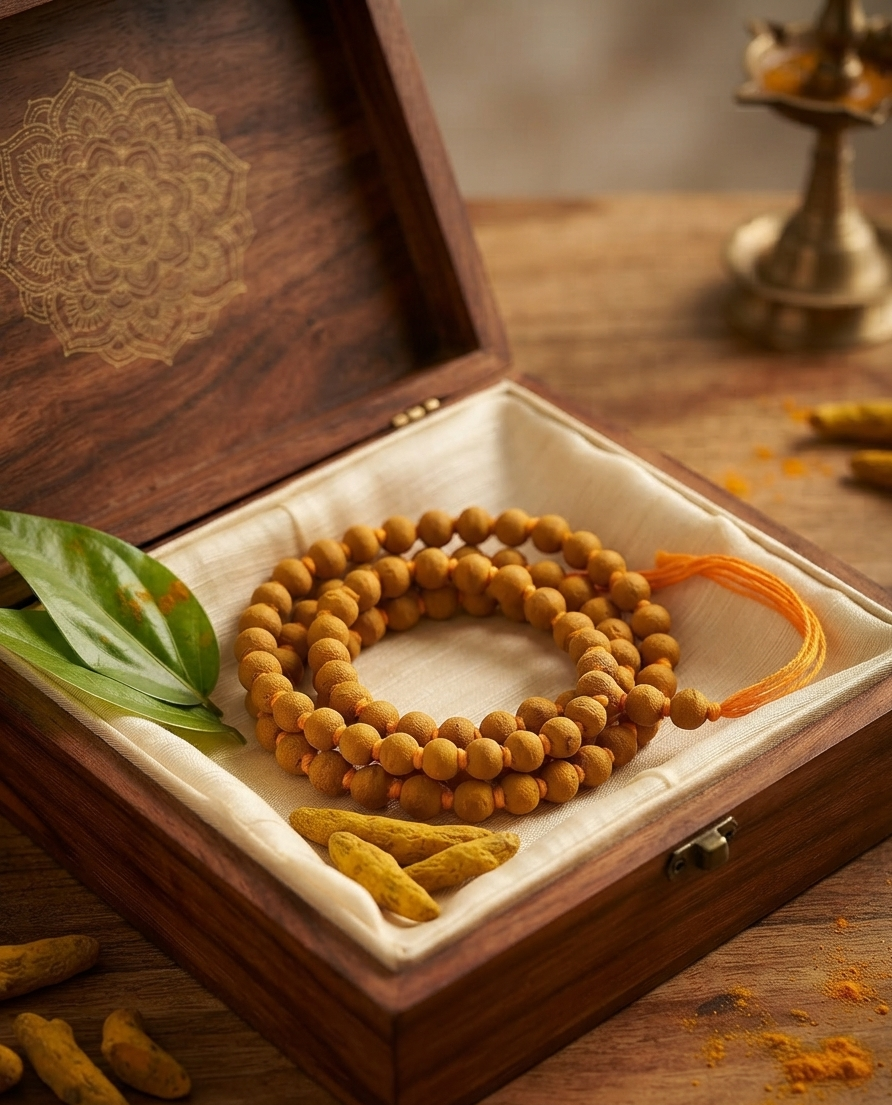 Natural and good quality haldi beads jaap mala - Image 4