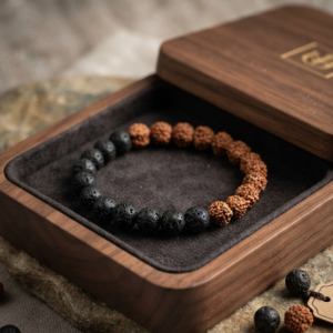 Natural and good quality lava and rudraksha beads bracelet