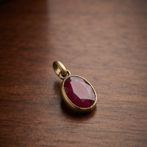 Natural and certified ruby (manik) panchdhatu pendent