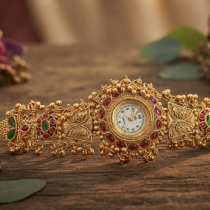 Vintage Royal Kashmiri Floral Motif Hand Watch
