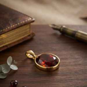 Natural and certified Gomed (Hessonite) Panchdhatu Pendant
