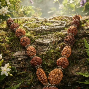 Alternative view of Certified 1-10 Face Rudraksha included gauri shankar and ganesh rudraksha Mala for Complete Spiritual Healing