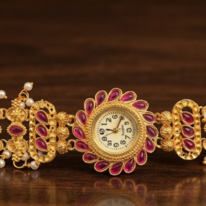 Royal Jadau Antique Gold-Plated Choker Style Bracelet Watch