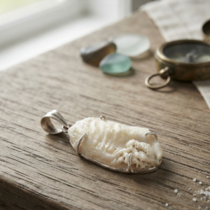 Alternative view of Natural and Certified White Shukra Mani Stone Silver Plated Locket