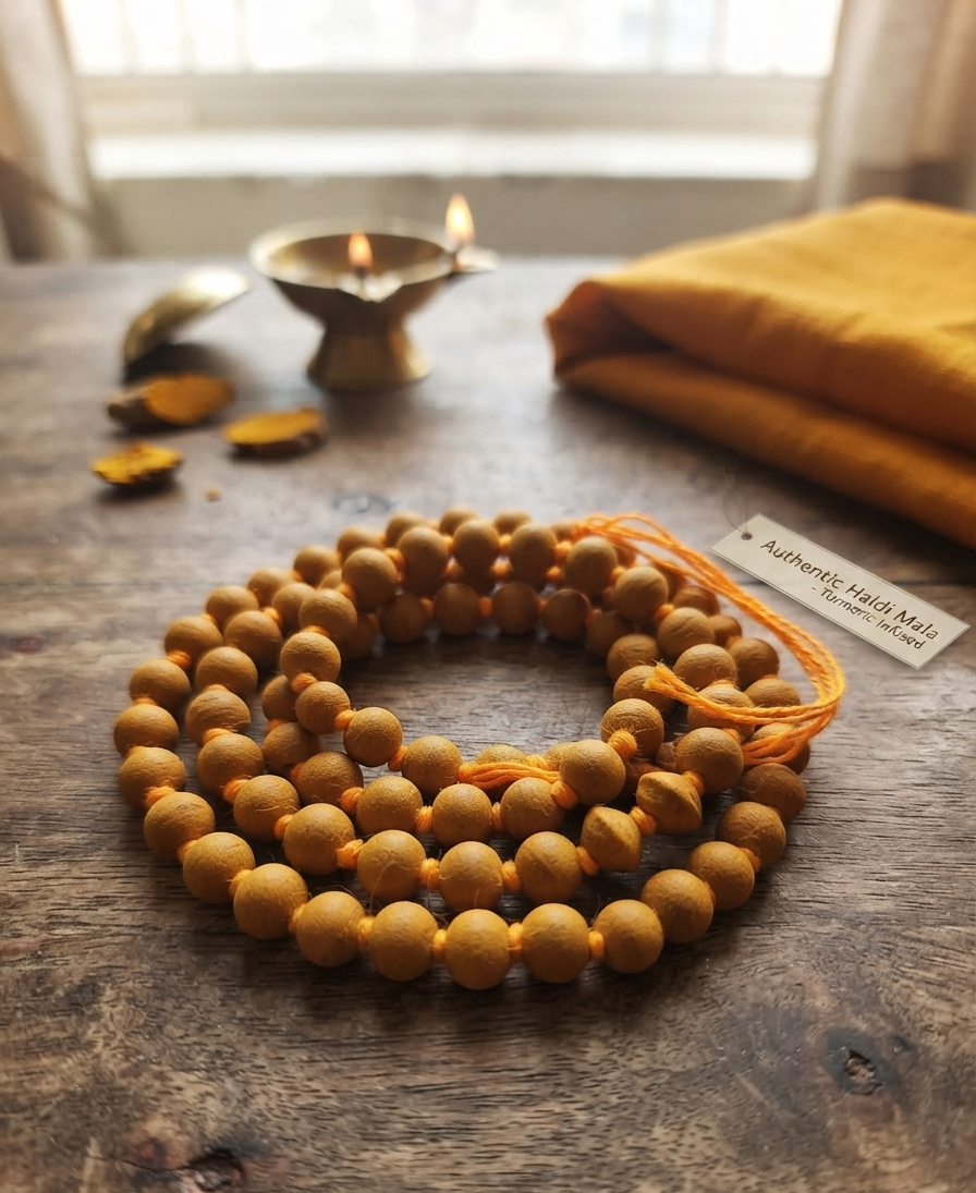 Natural and good quality haldi beads jaap mala