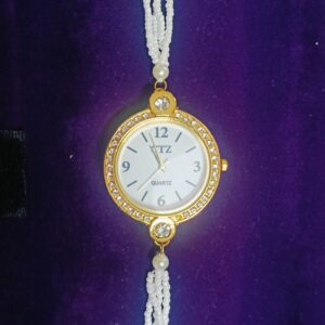 Alternative view of Traditional & Elegant Quartz Watch with White Seed Pearl Band