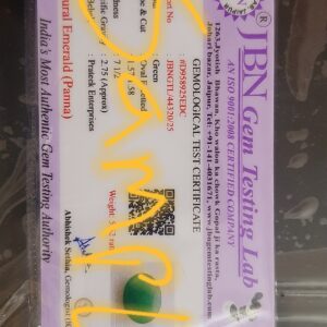 Alternative view of Natural and certified emerald (panna) 5.25 to 6.25 ratti oval stone